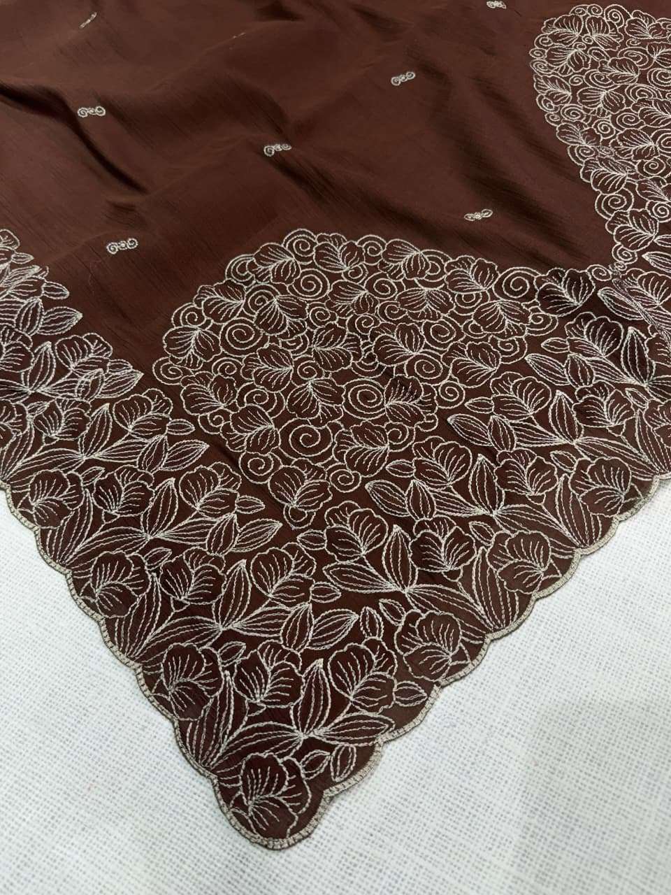 Smriti coral chiffon fancy fabric saree reseller in surat